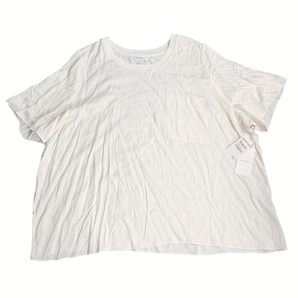 Nordstrom‎ Ivory Pristine Pocket T-Shirt 3X NWT NO488801WN Womens Plus Size